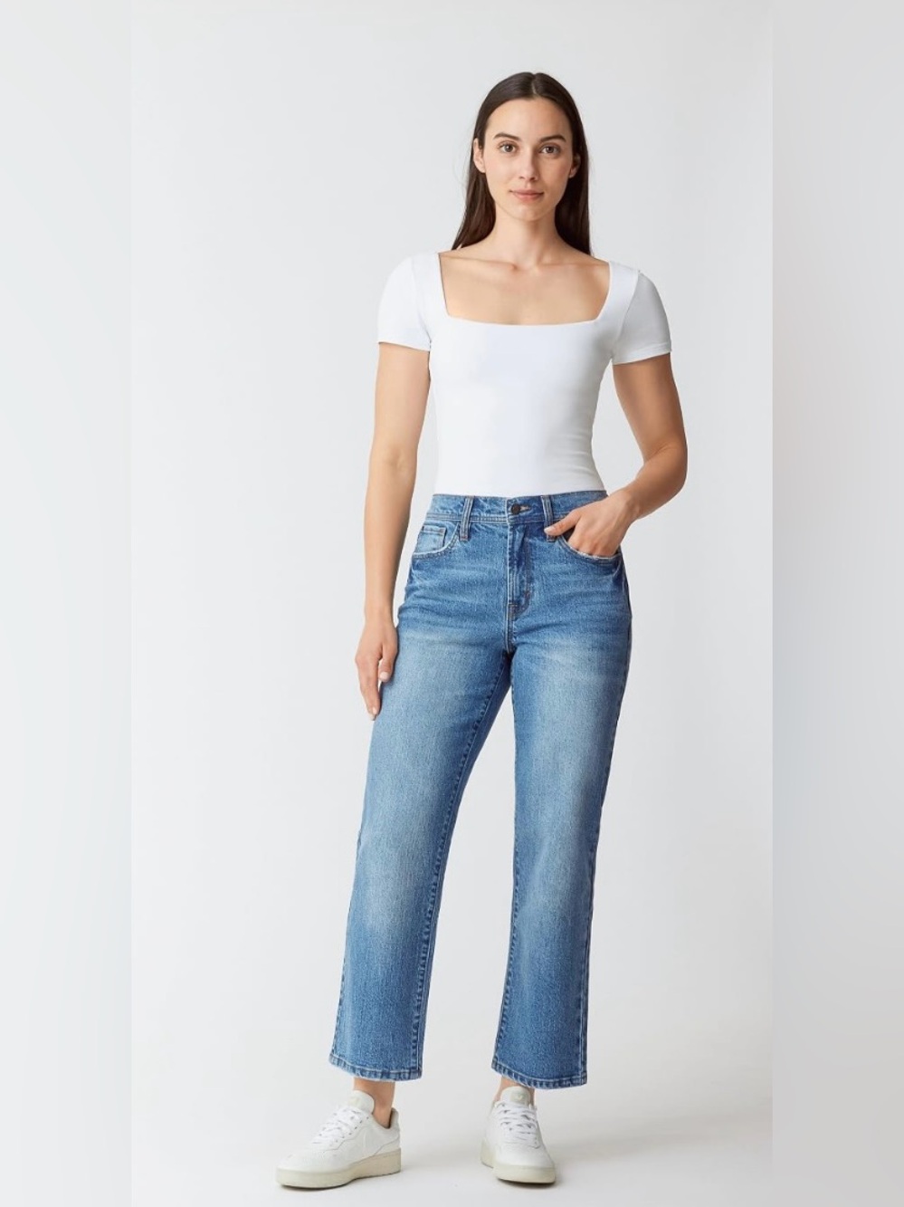 kensie Jeans for Women The Mila Retro Luxe High-Rise Relaxed Straight Leg
